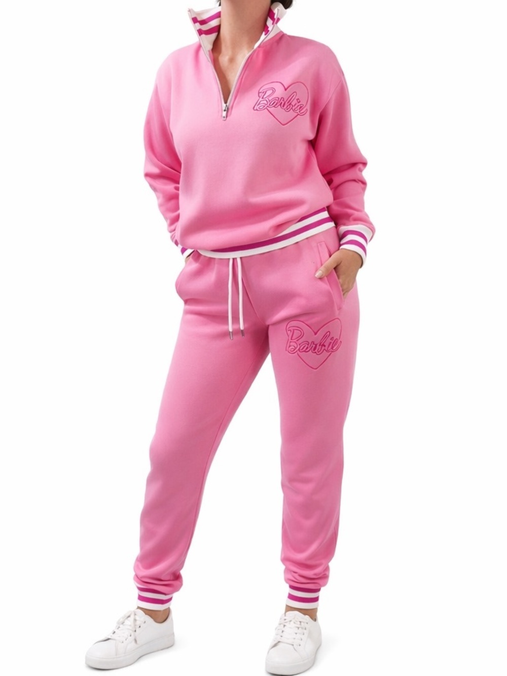 BARBIE Pink Women’s Sweatshirt and Joggers Pants Set 💖🌸💝😎 Size Medium